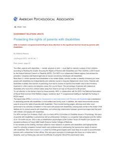 Protecting the rights of parents with disabilities APA - 2015